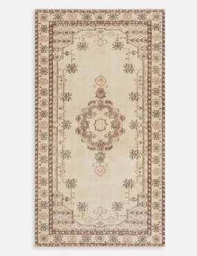 Vintage Turkish Hand-Knotted Wool Rug No. 294, 4'10" x 8'11"modern color block patchwork rug