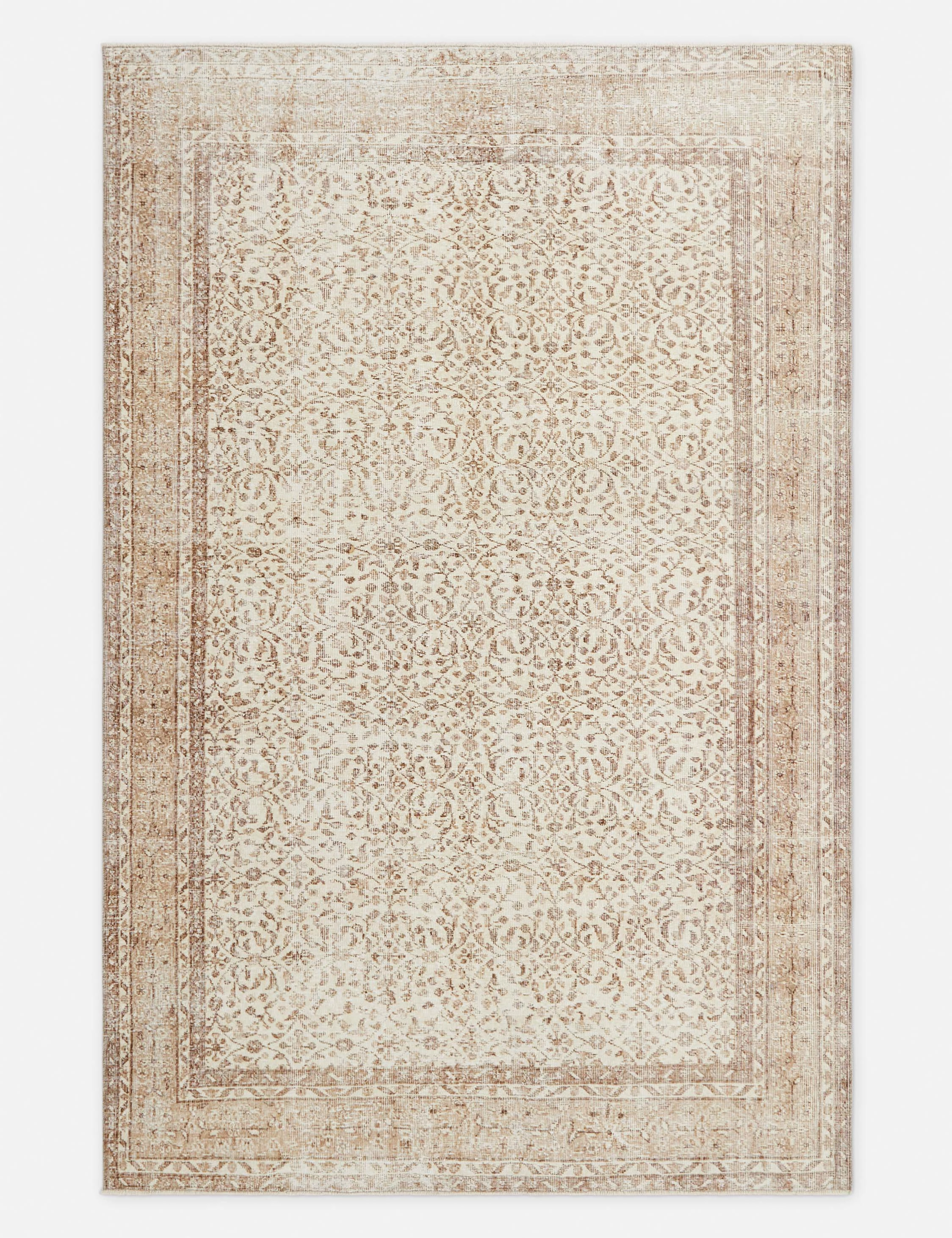 Vintage Turkish Hand-Knotted Wool Rug No. 306, 6'2" x 9'6"modern color block patchwork rug