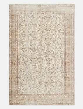 Vintage Turkish Hand-Knotted Wool Rug No. 306, 6'2" x 9'6"modern color block patchwork rug