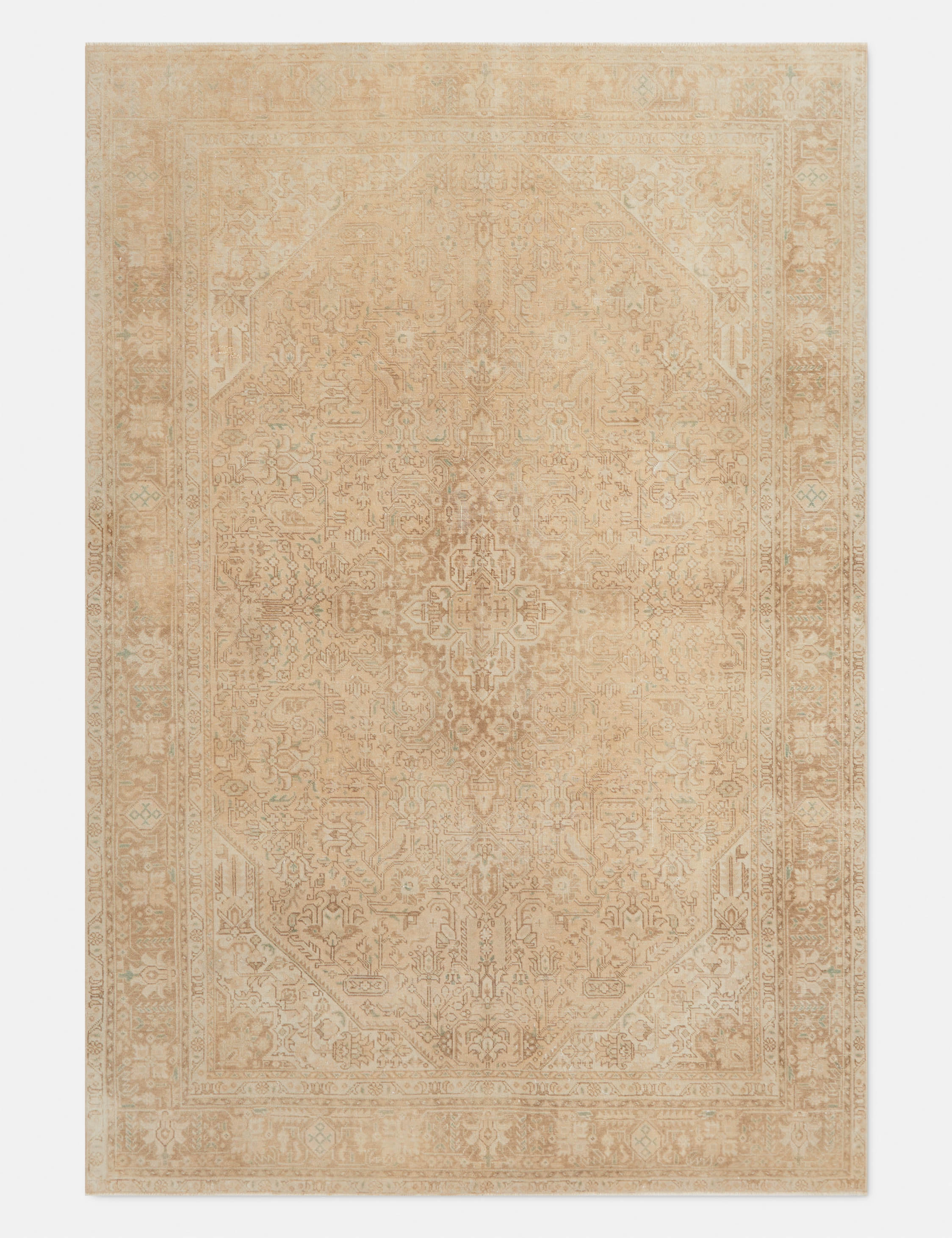 Vintage Turkish Hand-Knotted Wool Rug No. 315, 6'5" x 9'4"modern color block patchwork rug