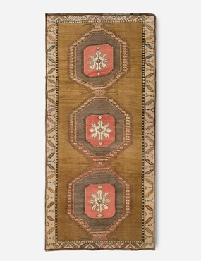 Vintage Turkish Hand-Knotted Wool Rug No. 374, 5'6" x 12'2"modern color block patchwork rug