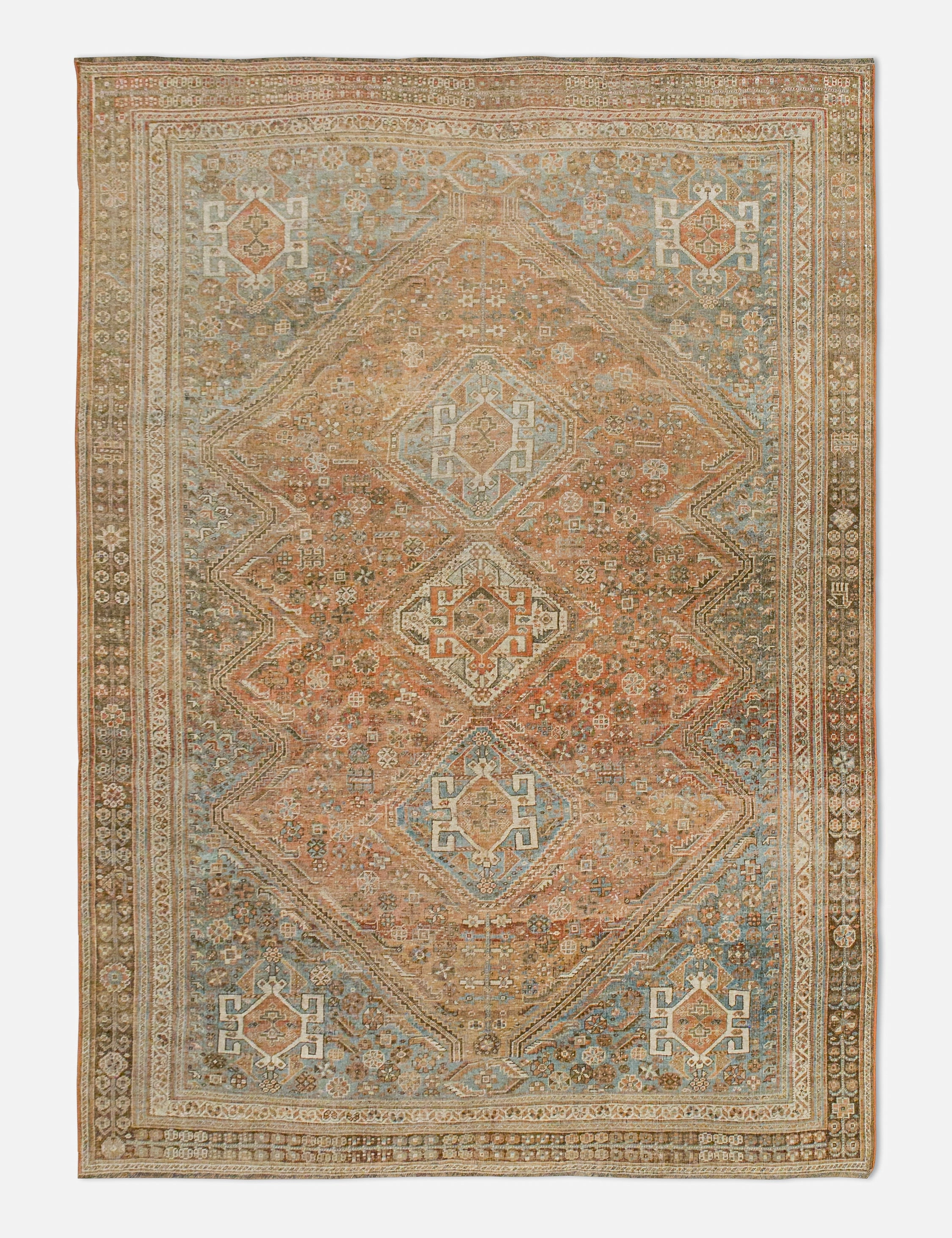 Vintage Turkish Hand-Knotted Wool Rug No. 443, 6'4" x 9'6"modern color block patchwork rug