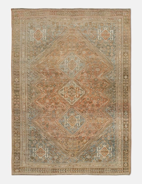 Vintage Turkish Hand-Knotted Wool Rug No. 443, 6'4" x 9'6"modern color block patchwork rug
