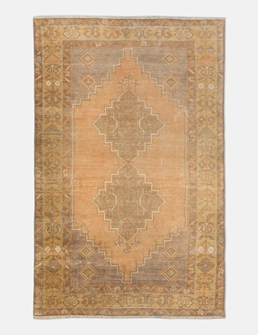 Vintage Turkish Hand-Knotted Wool Rug No. 457, 3'5" x 6'1"modern color block patchwork rug