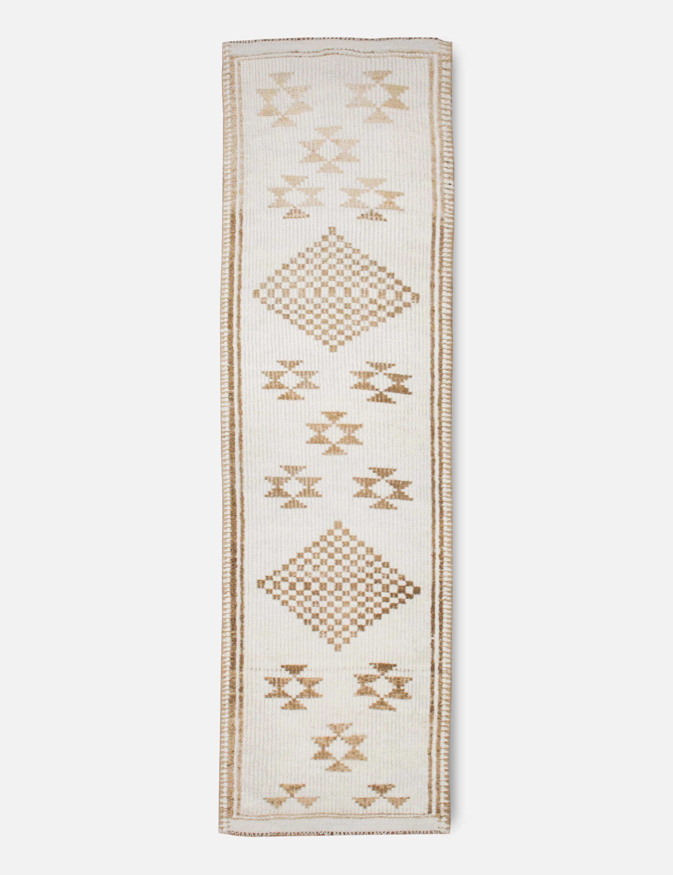 Vintage Turkish Hand-Knotted Wool Runner Rug No. 203, 2'11" x 11'6"modern color block patchwork rug