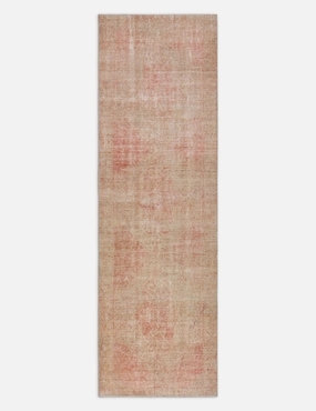 Vintage Turkish Hand-Knotted Wool Runner Rug No. 249, 3'1" x 10'4"modern color block patchwork rug
