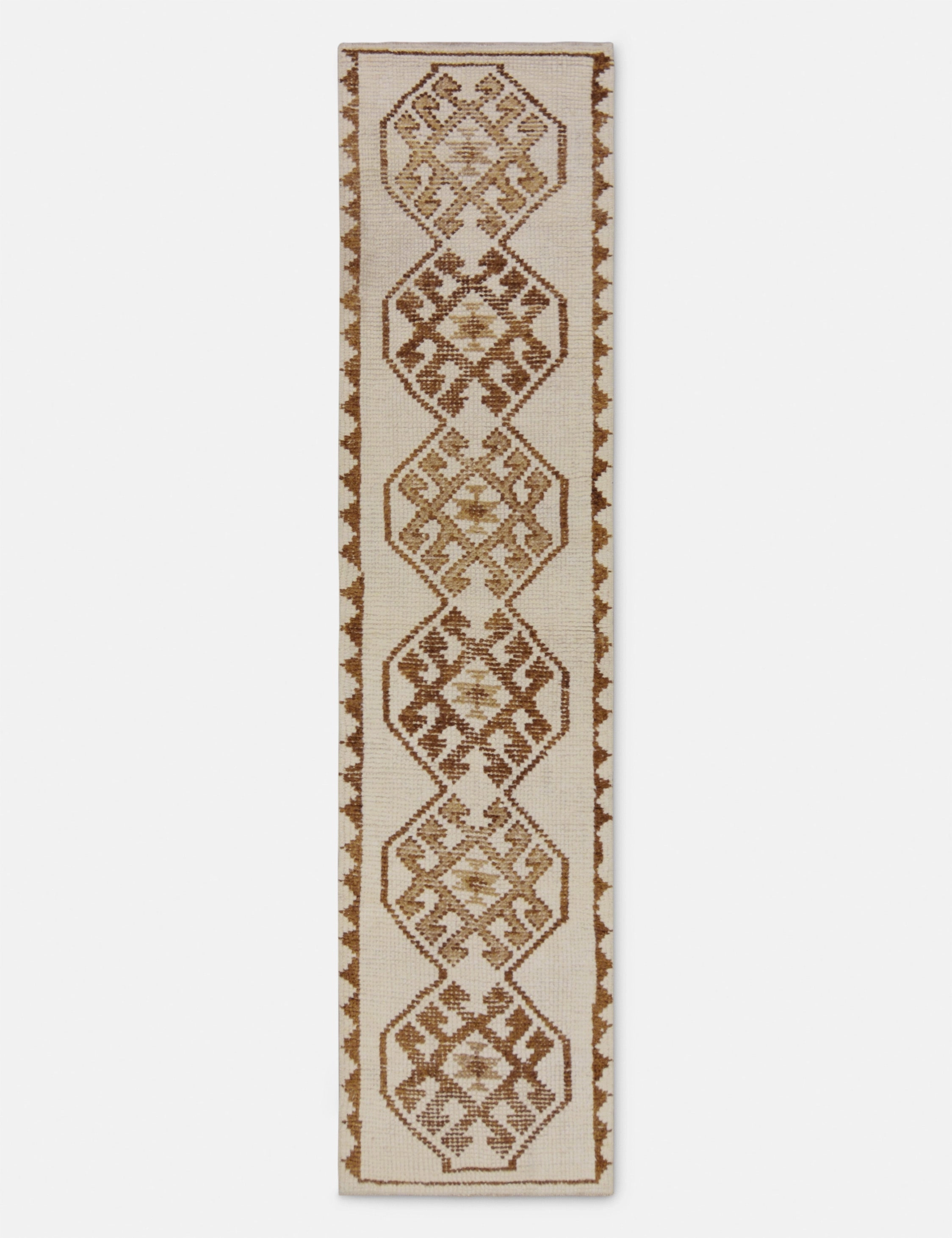 Vintage Turkish Hand-Knotted Wool Runner Rug No. 252, 2'6" x 10'7"modern color block patchwork rug