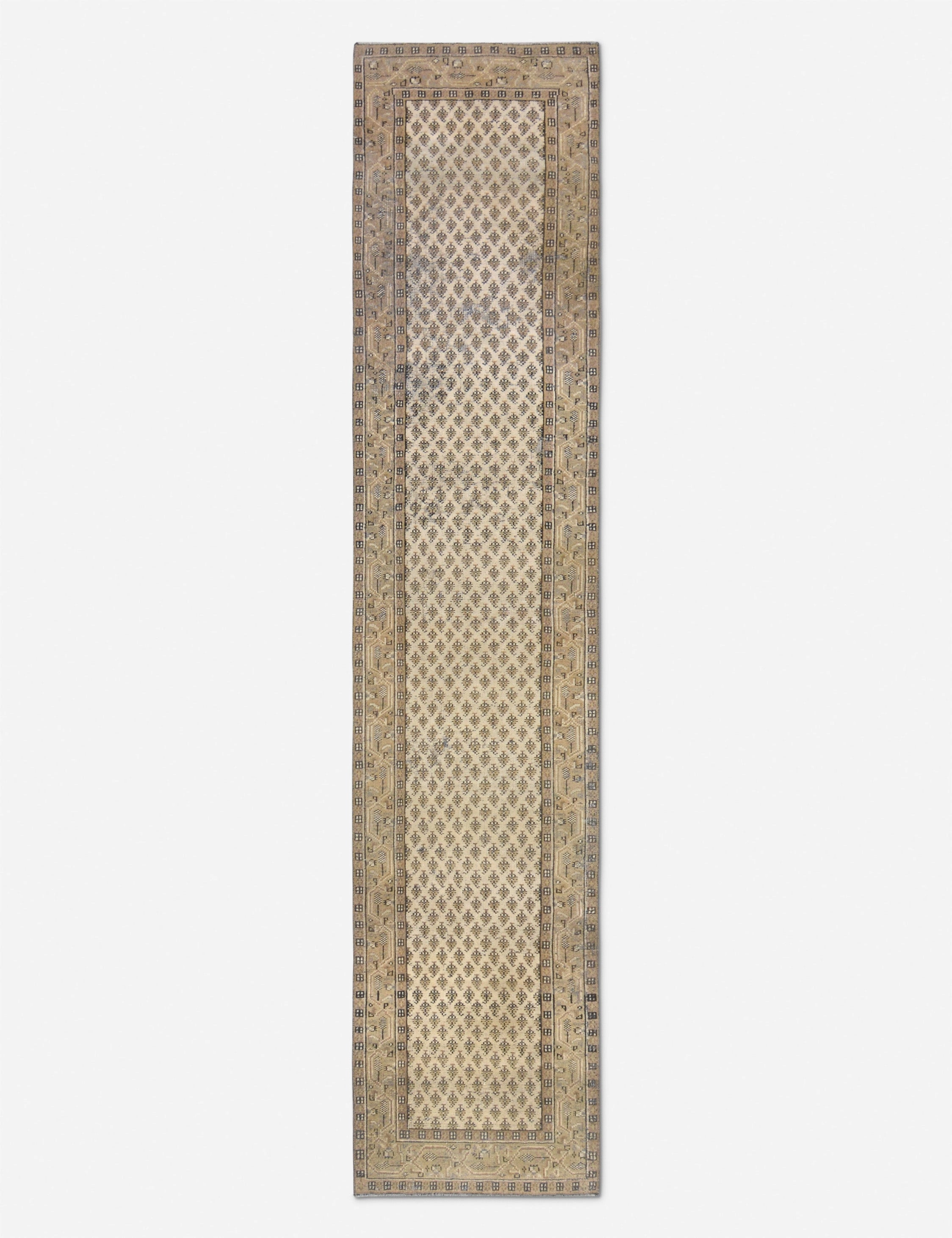 Vintage Turkish Hand-Knotted Wool Runner Rug No. 253, 2'5" x 11'2"modern color block patchwork rug