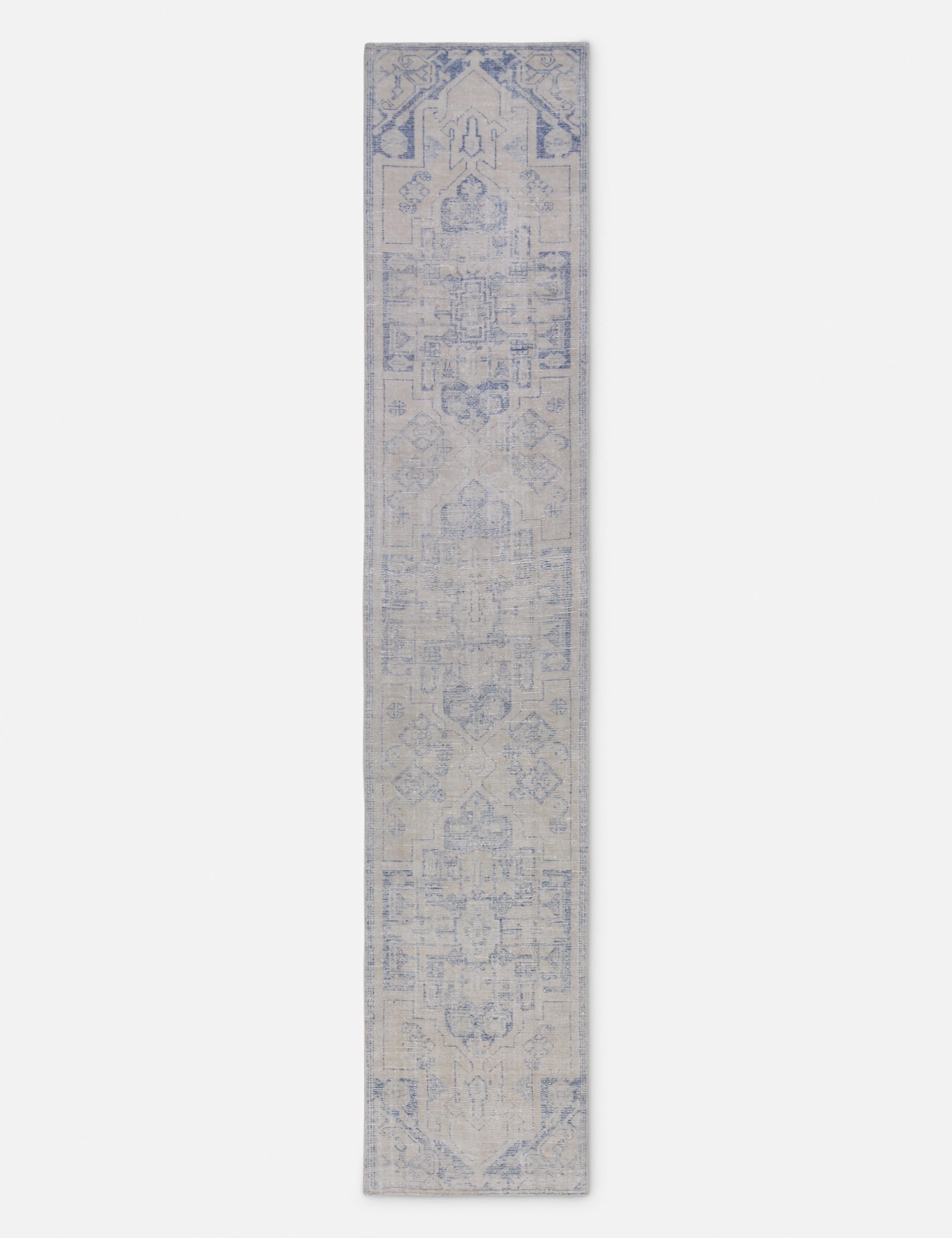 Vintage Turkish Hand-Knotted Wool Runner Rug No. 256, 2'4" x 12'modern color block patchwork rug