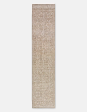 Vintage Turkish Hand-Knotted Wool Runner Rug No. 259, 2'8" x 12'5"modern color block patchwork rug