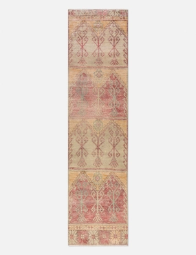 Vintage Turkish Hand-Knotted Wool Runner Rug No. 267, 3' x 11'8"modern color block patchwork rug