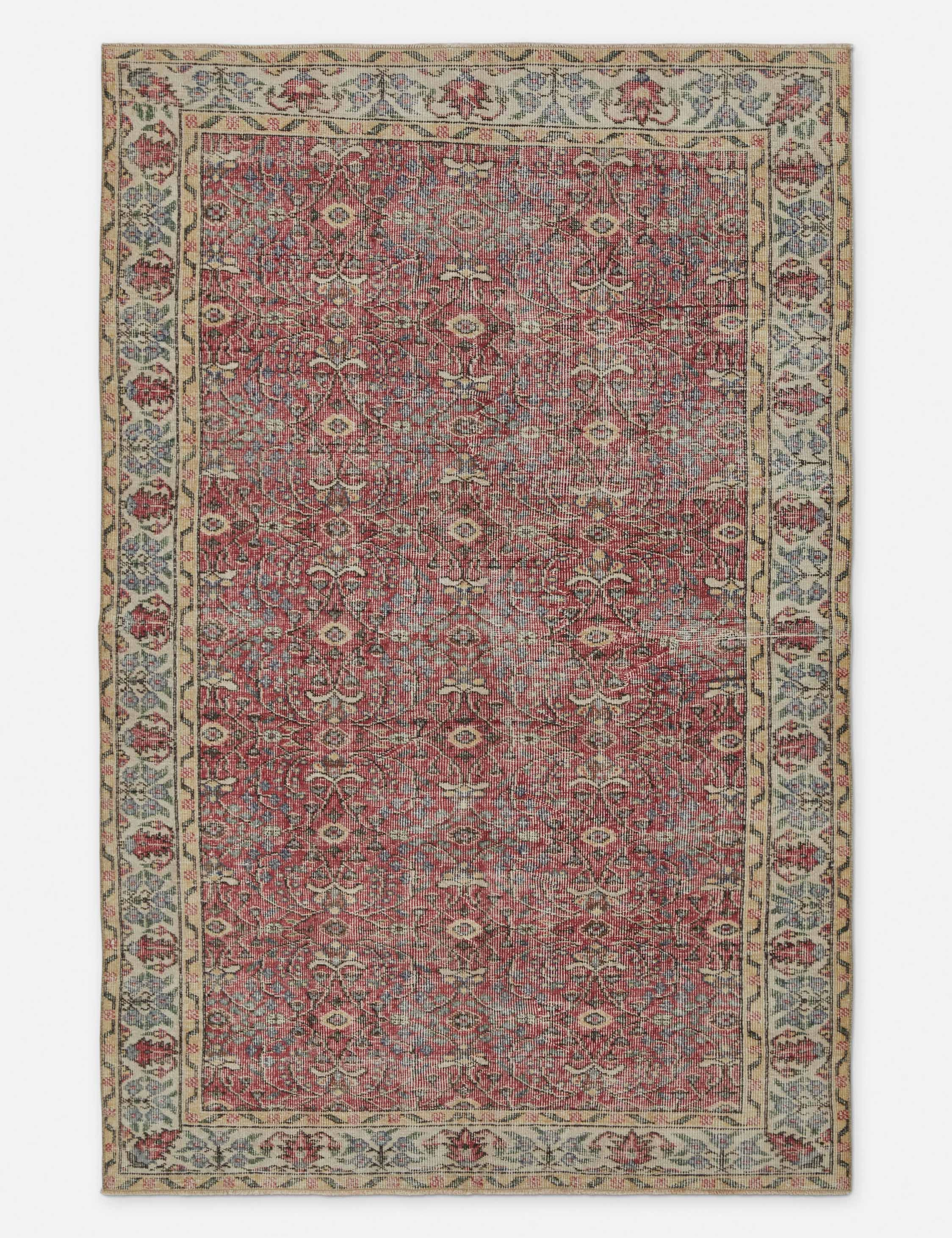 Vintage Turkish Rug No. 181, 5'2" x 8'4"modern color block patchwork rug