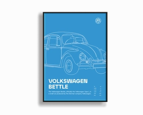 Volkswagen Bettle Portraitnordic style wall decor