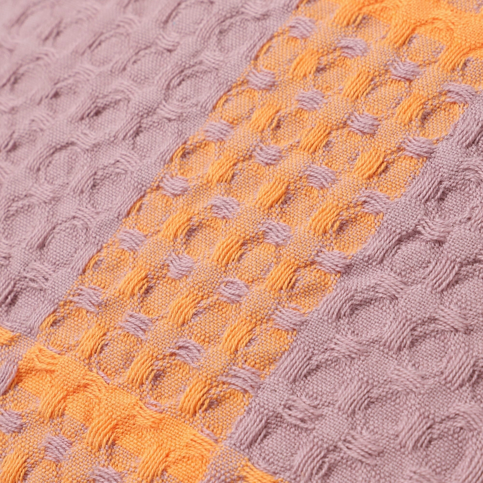 Waffle Check Cushion Cover 450 X 450 Orange X Purple
