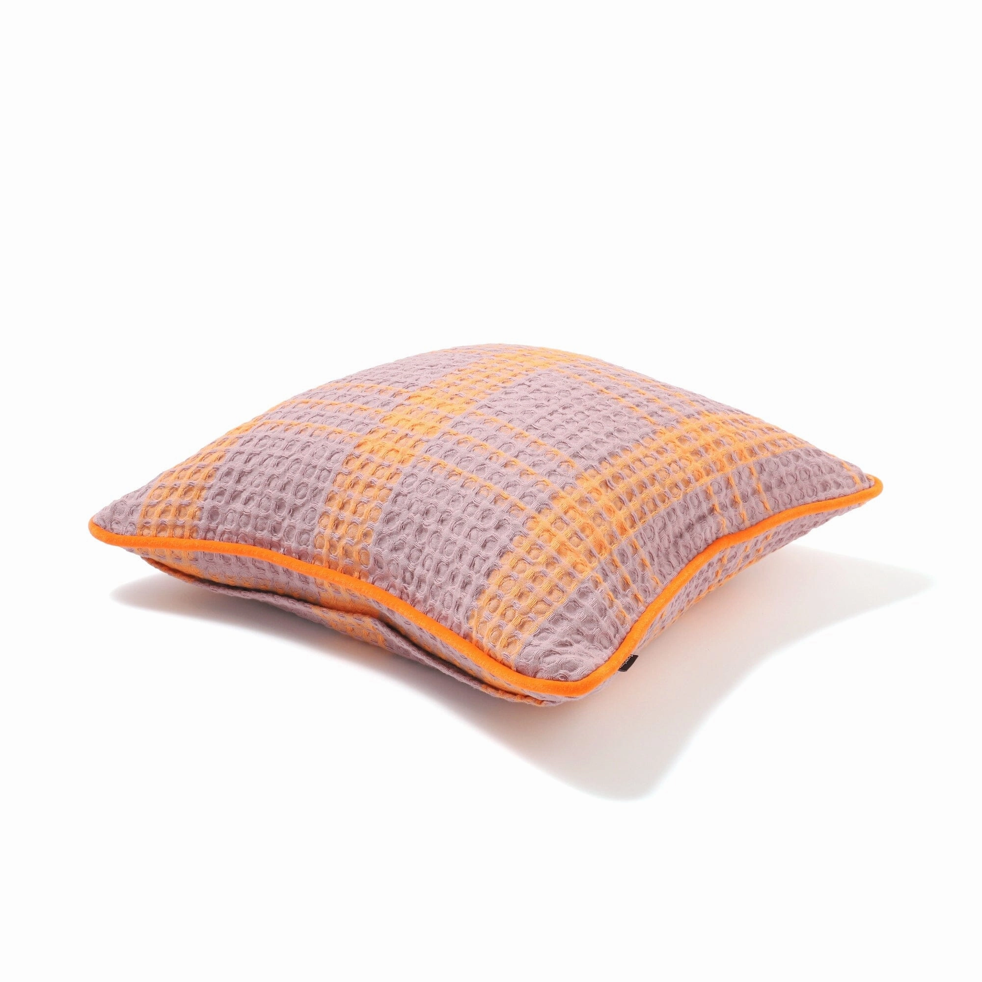 Waffle Check Cushion Cover 450 X 450 Orange X Purple