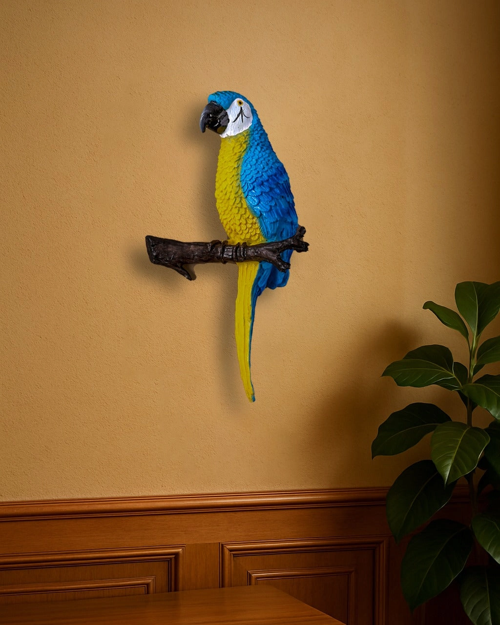 Wall Mounted Tropical Macaw Figurine