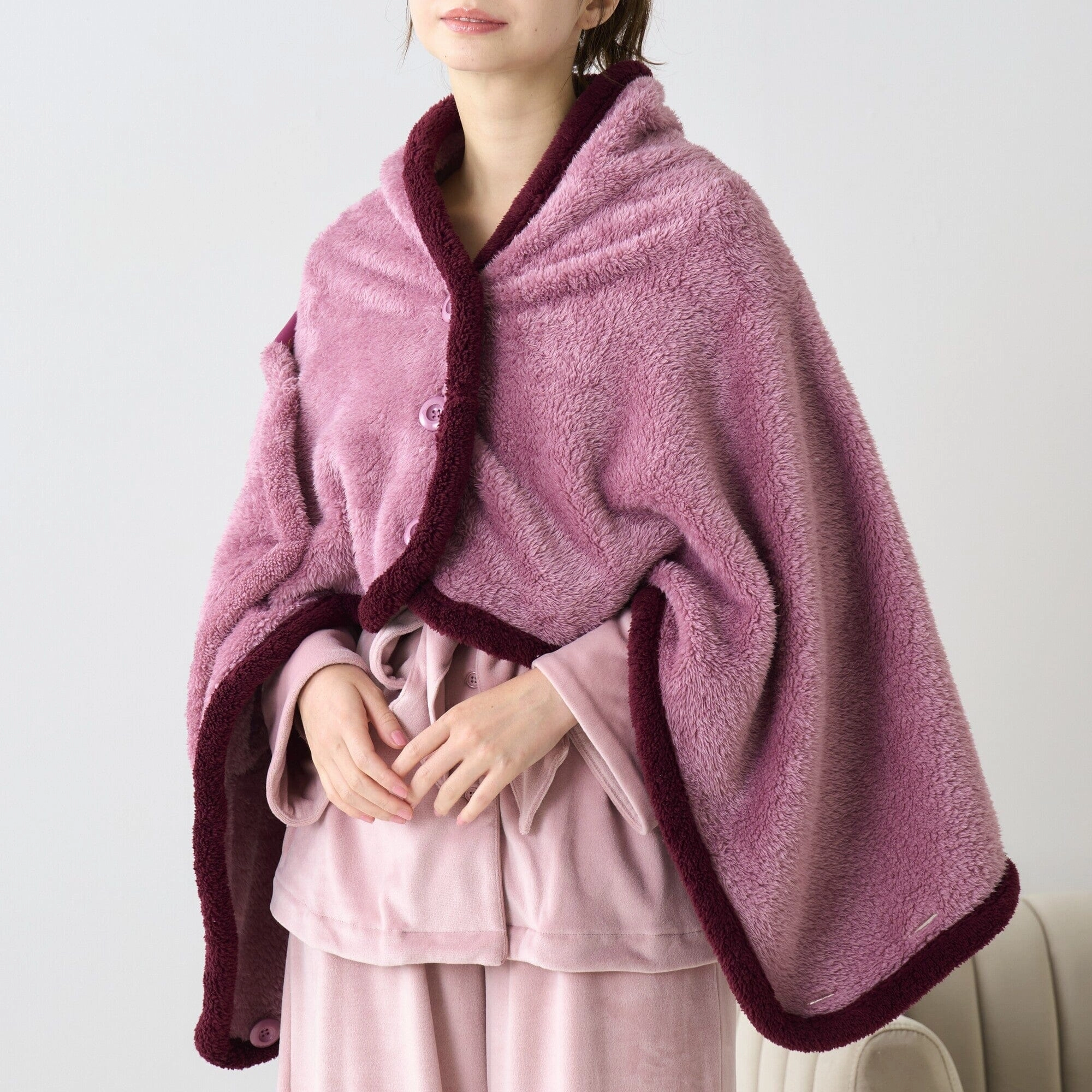 Warm Fleece 4Way Poncho Purplebedding sets ,throw blankets 