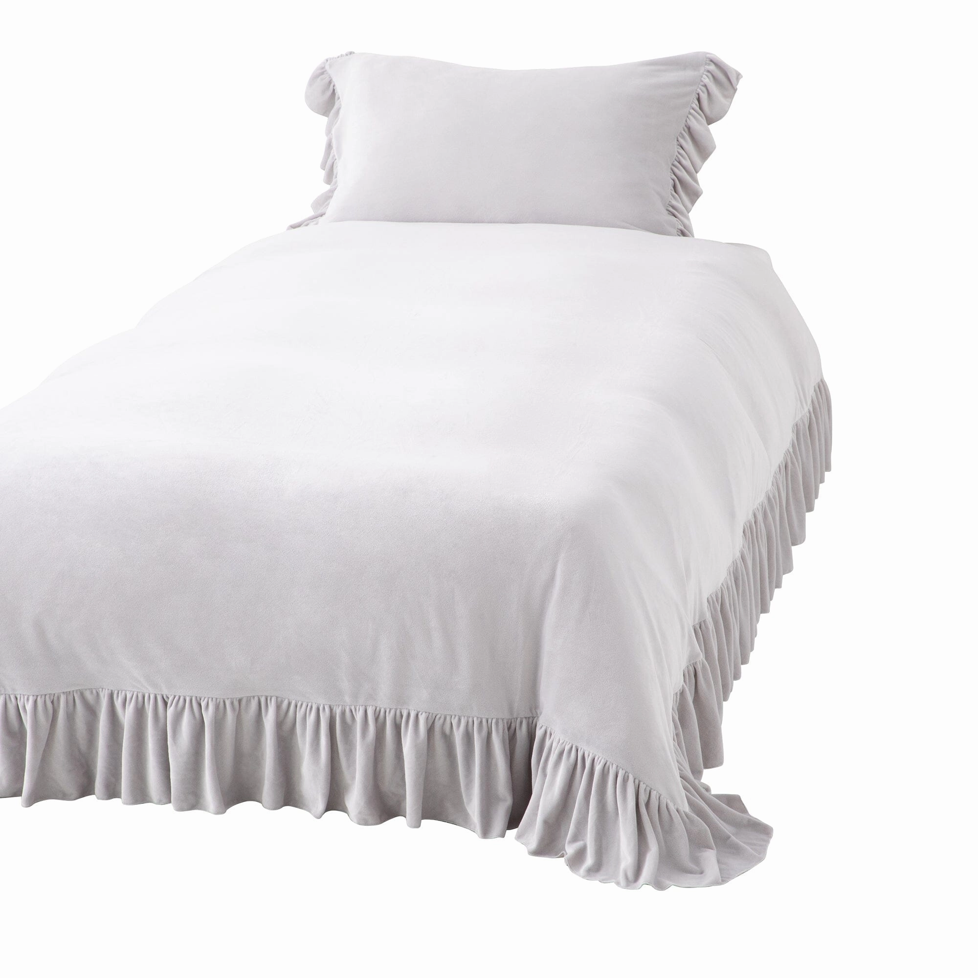 Warmy Argan Oil Frill Comforter Case  Single Greybedding sets ,throw blankets 