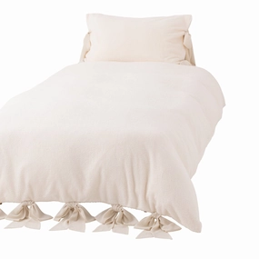 WARMY White Ribbon Comforter Case Double Ivorybedding sets ,throw blankets 