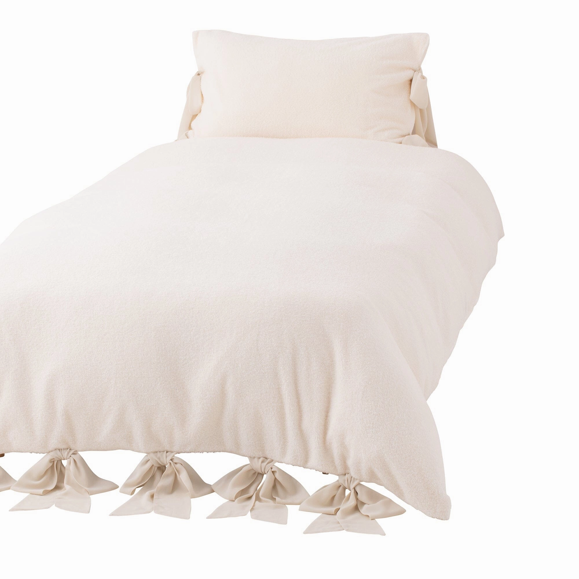 WARMY White Ribbon Comforter Case Double Ivorybedding sets ,throw blankets 