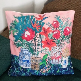 Watercolor Flower Painting Print Cushionhome decoration ,modern home decor 