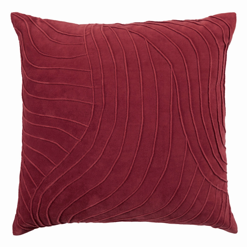 Waterfall Embroidered Feather Cushion Pomegranate