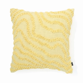 Wave Code Cushion Cover 450 x 450 Yellowbedding sets ,throw blankets 