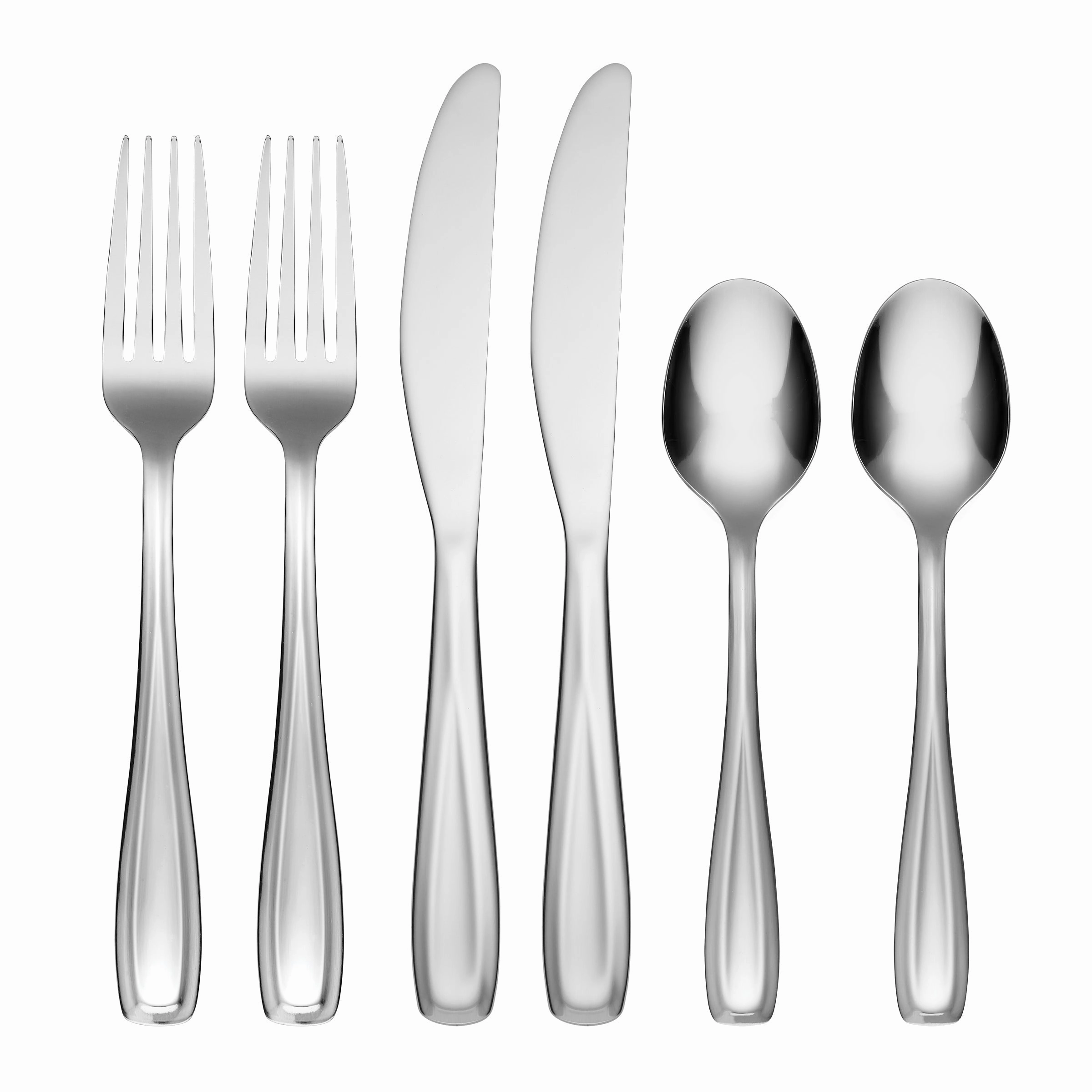 Waylen Mirror 6 Piece Flatware Seteco-friendly bamboo fiber tableware set 