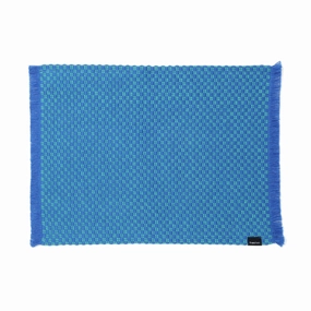 Weave Lunch Mat Checkered Blue X Greenwaterproof oil-proof tablecloth