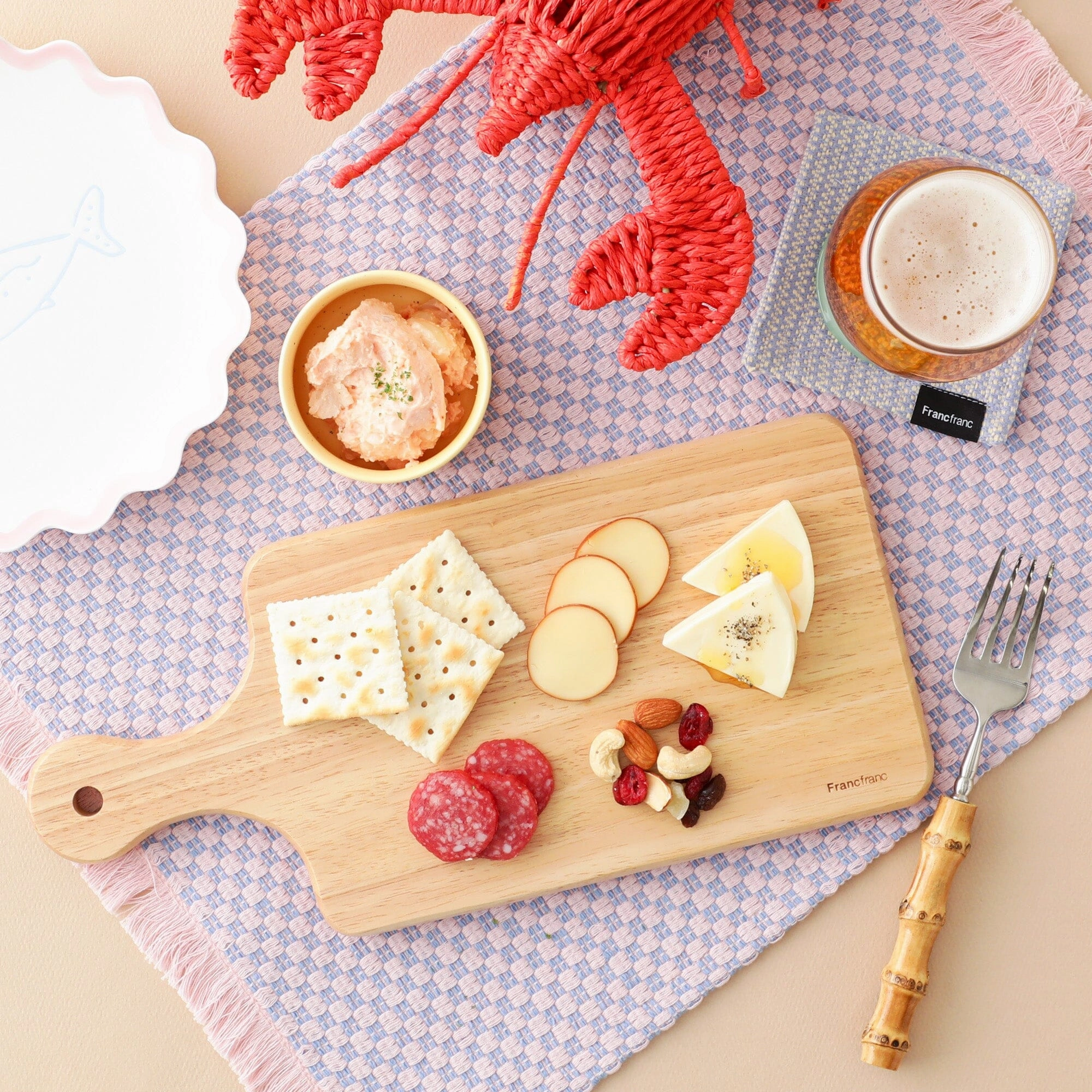 Weave Lunch Mat Checkered Pink X Blue