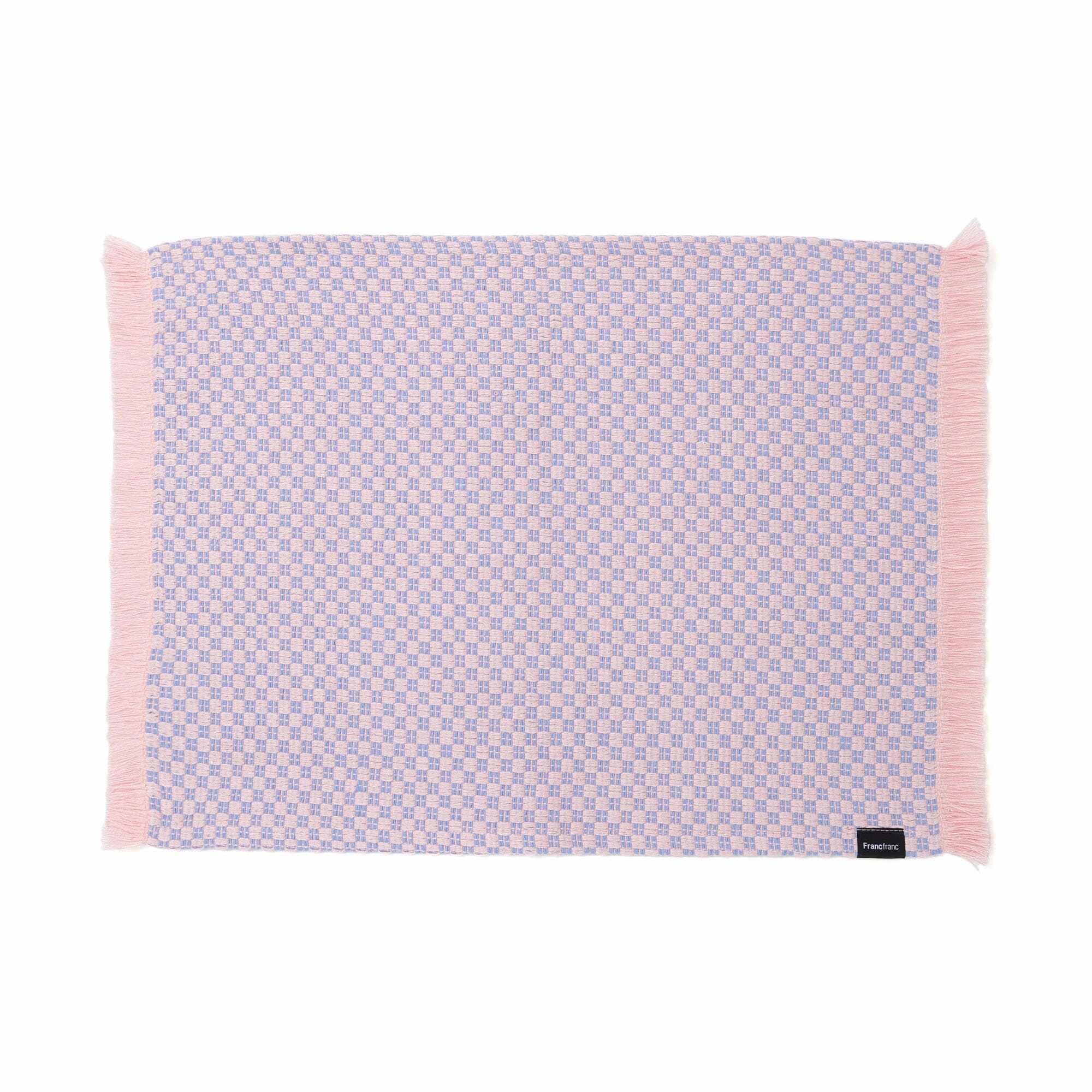 Weave Lunch Mat Checkered Pink X Bluewaterproof oil-proof tablecloth