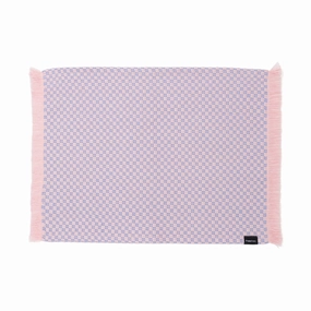 Weave Lunch Mat Checkered Pink X Bluewaterproof oil-proof tablecloth