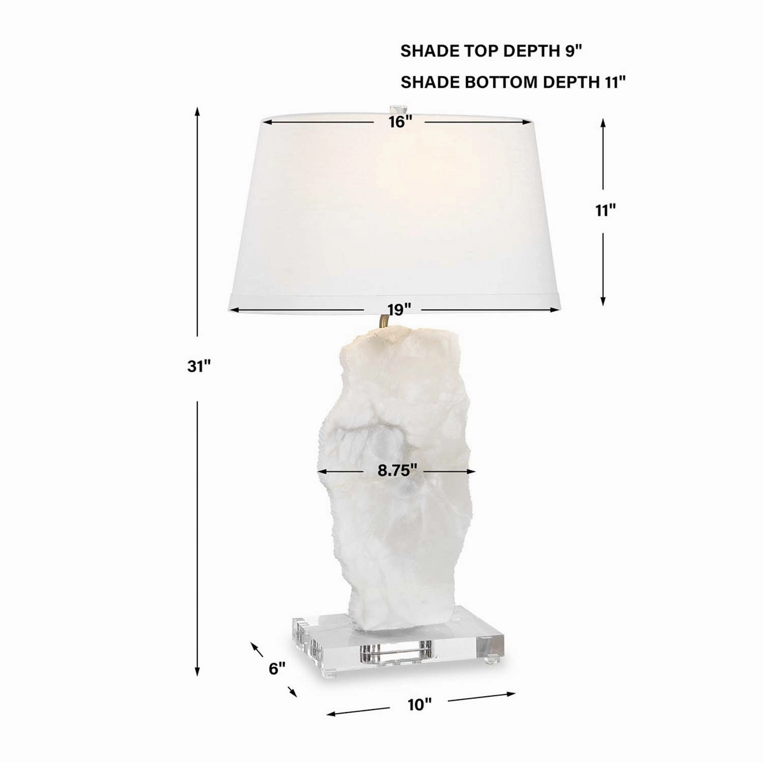 White Alabaster Table Lamp
