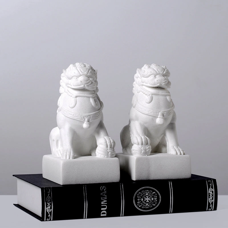 White Foo Dogs - Set of 2