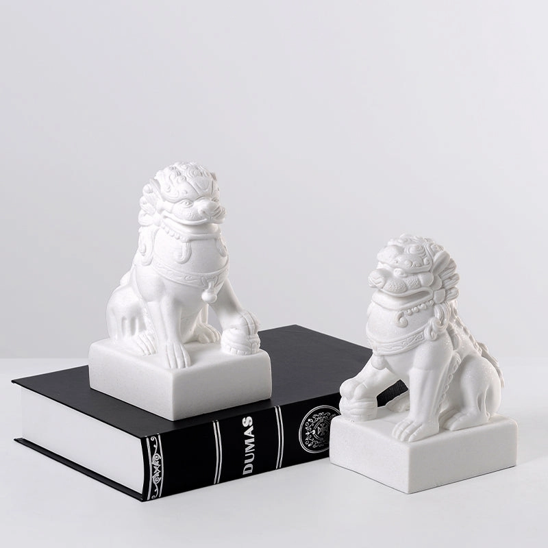 White Foo Dogs - Set of 2