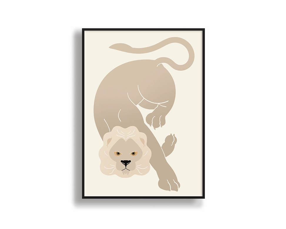 White Lionmodern abstract painting decor