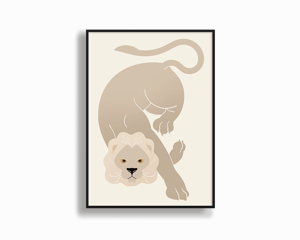 White Lionnordic style wall decor