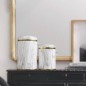White Marble Pattern Urn Vasehome decoration ,modern home decor 