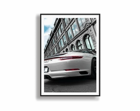 White Porsche Carrera 4 GTSmodern abstract painting decor