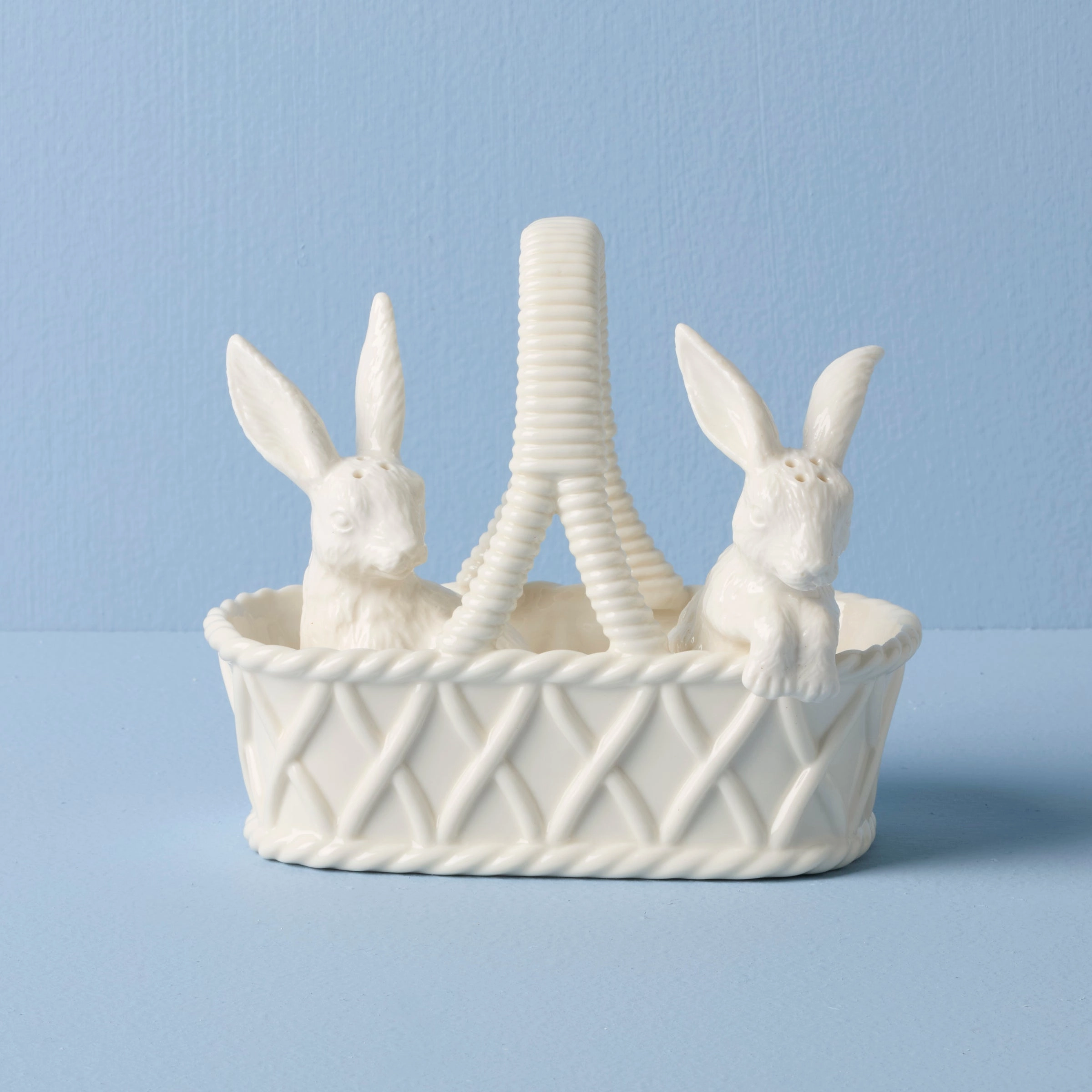 Wicker Creek Bunny Salt & Pepper Seteaster decorations ,easter centerpiece 