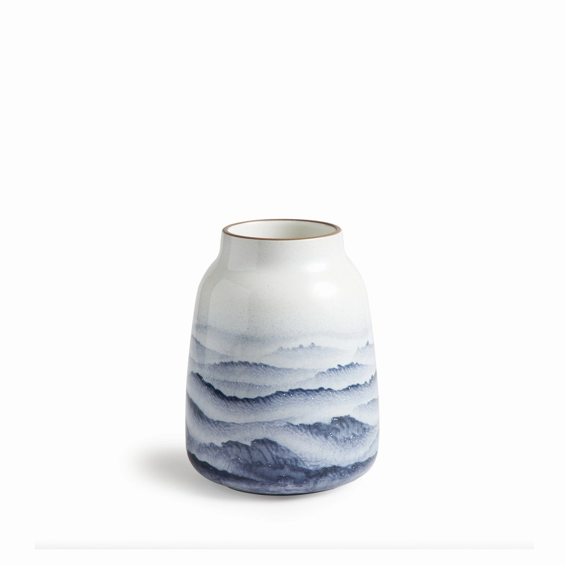 Wide Vase in Midnight and Opaque White Watercolornordic minimalist vase