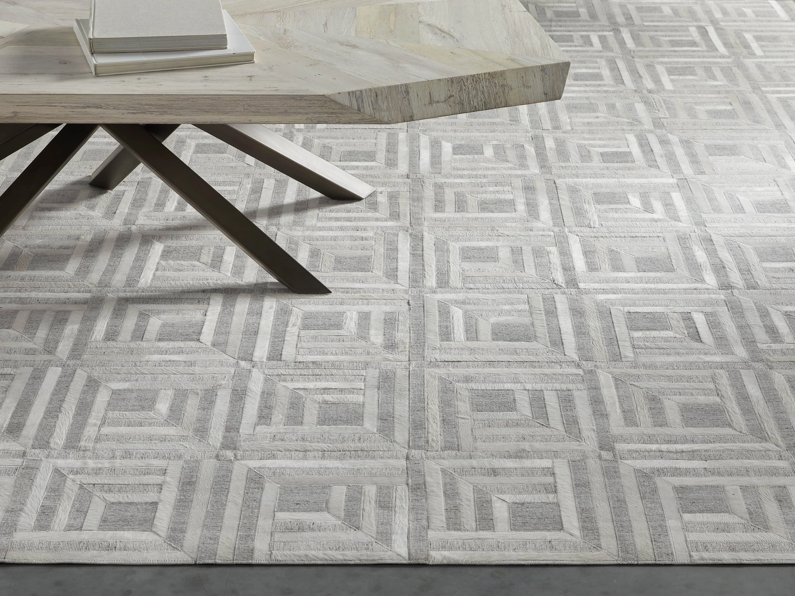 Wolcott Rug in Ivorymodern color block patchwork rug