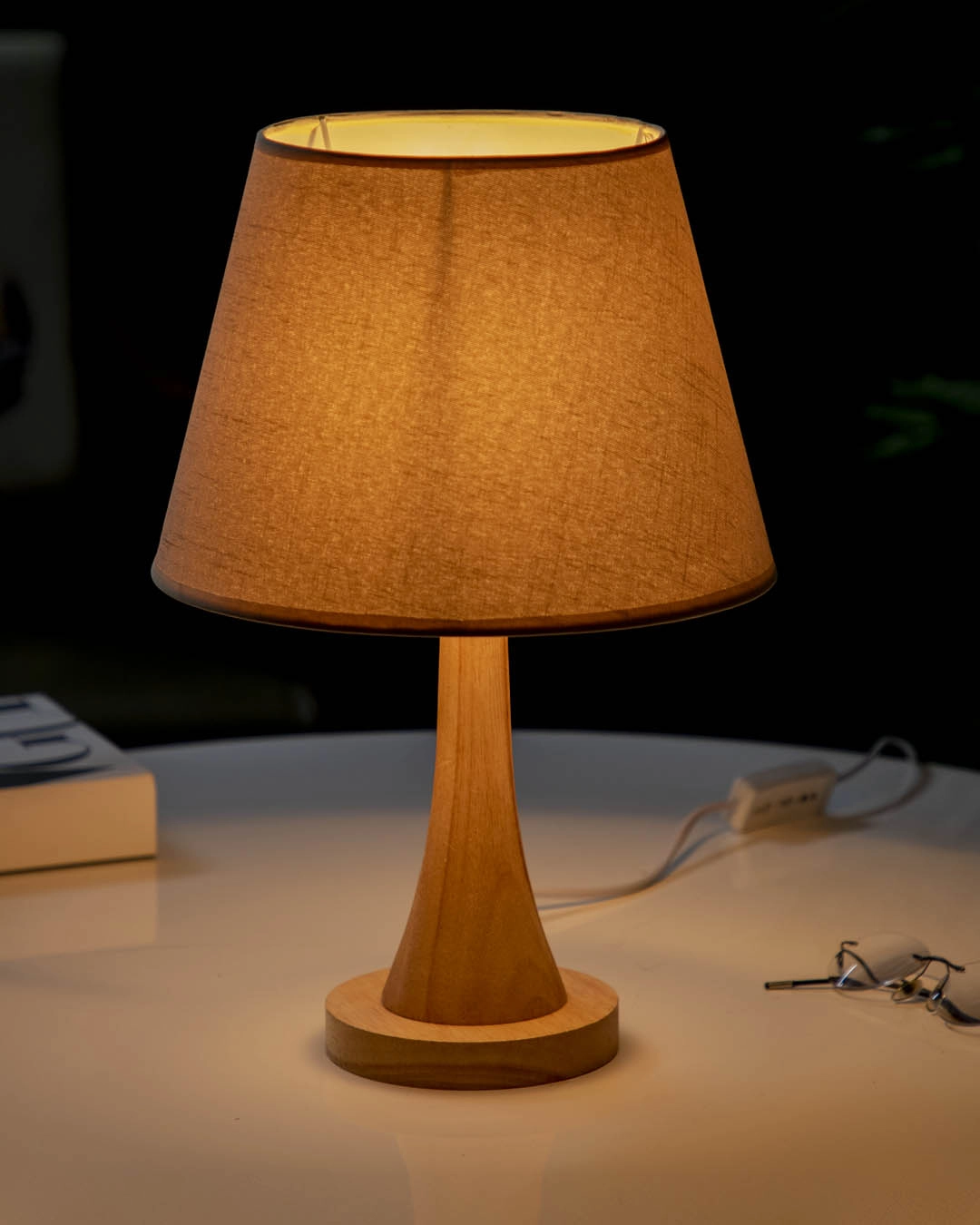Wood-Accented Table Lamp