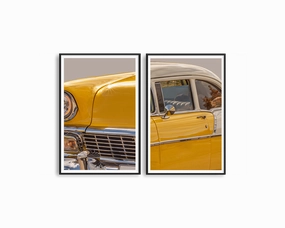 Yellow Car Set Includes Two Printsnordic style wall decor