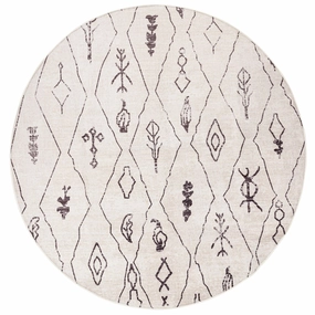 Yssa Brown Charcoal Plush Rollie Pollie Round Playmatmodern color block patchwork rug