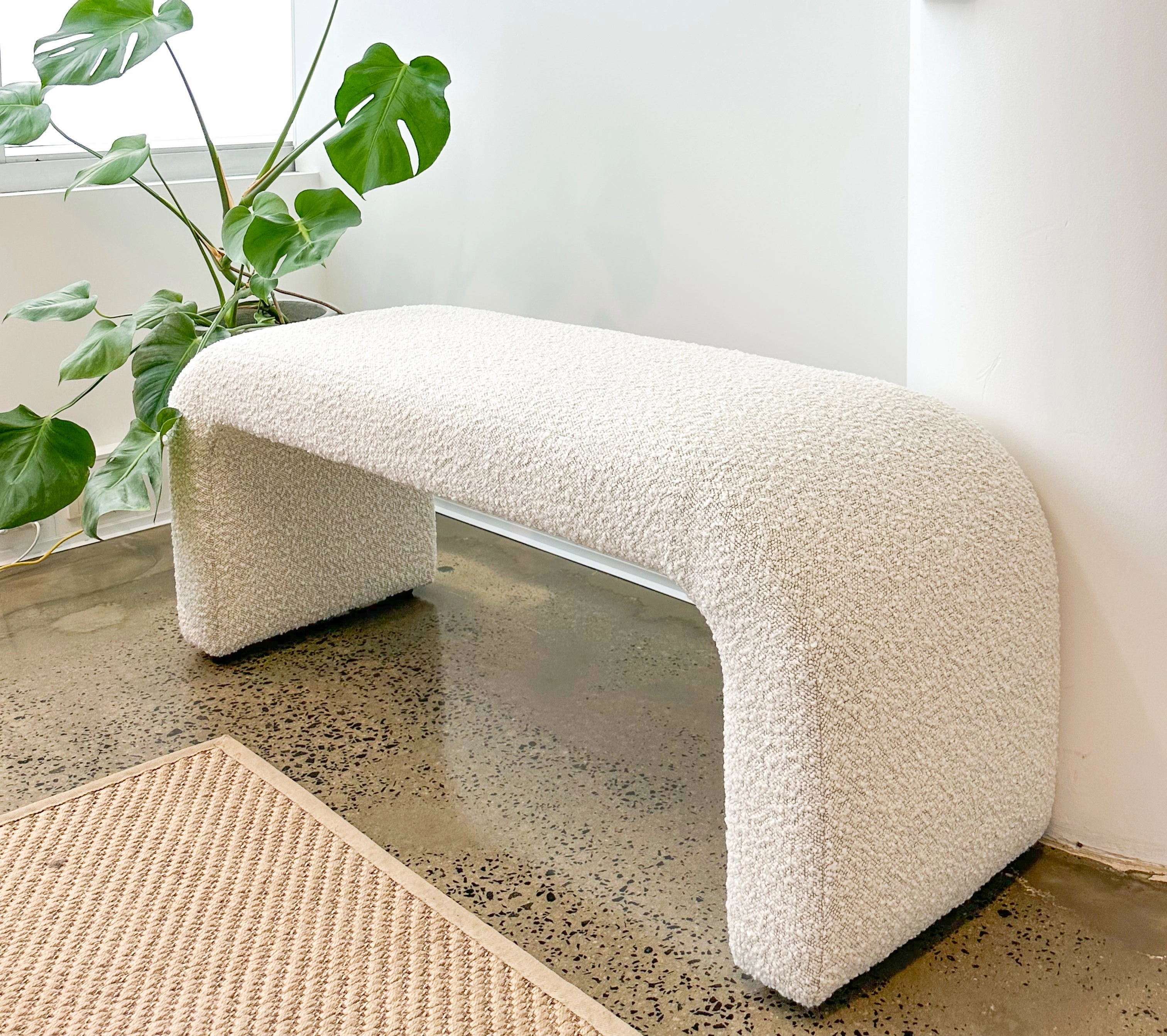Zaru Boucle Bench Seatmodern abstract painting decor
