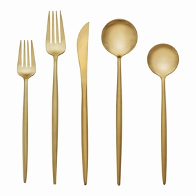 Zephyr Gold Satin 20 Piece Flatware Setsummer decor ,outdoor summer decor 