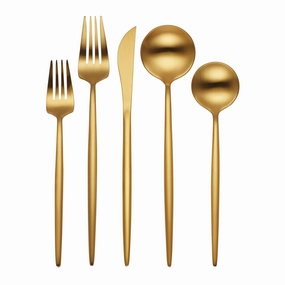 Zephyr Gold Satin 45 Piece Flatware Setsummer decor ,outdoor summer decor 